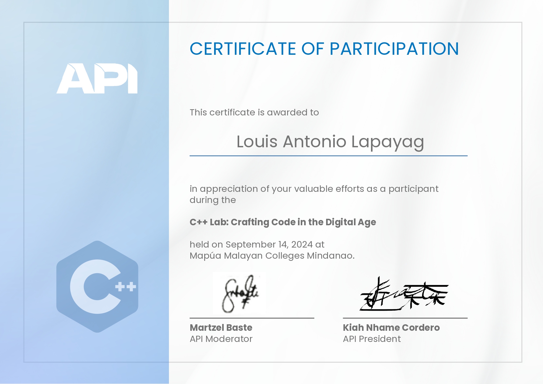 C++ Certificate