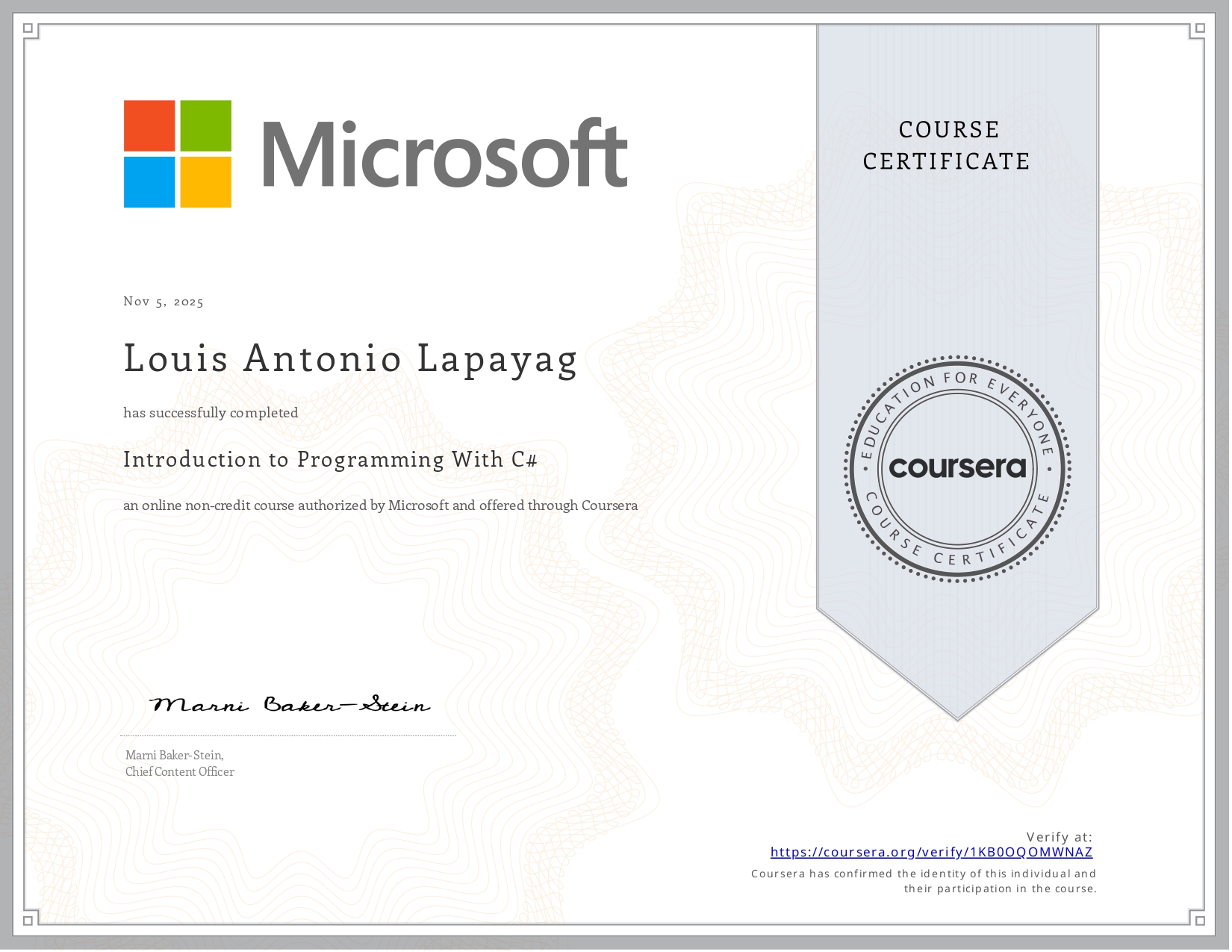 C# Certificate